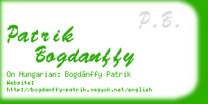 patrik bogdanffy business card