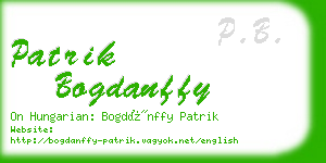 patrik bogdanffy business card